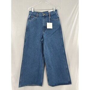 B Sides Jeans sz 29 High Rise Flare Womens Wide Claude Blue American Made NWT